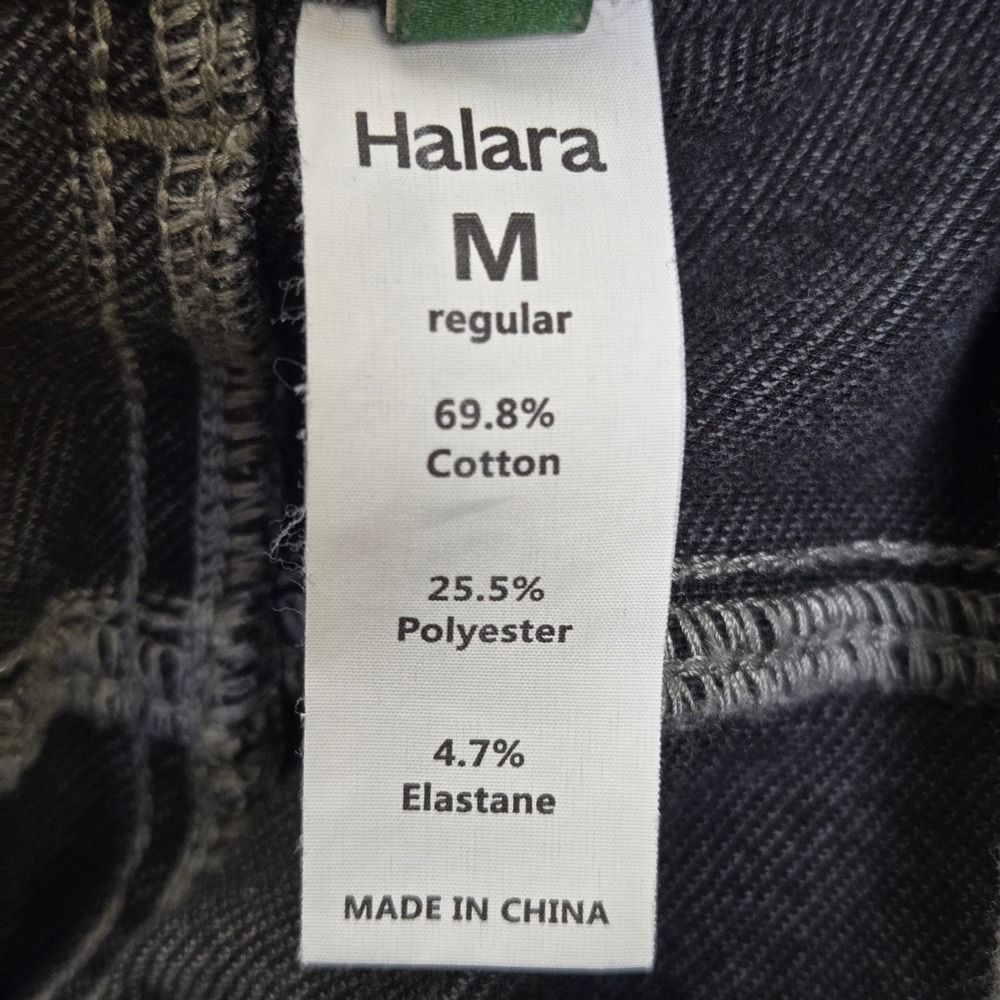 Halara Flex High Waisted Pockets Rolled Hem Wide Leg Washed Casual Jeans Gray M - Picture 4 of 10